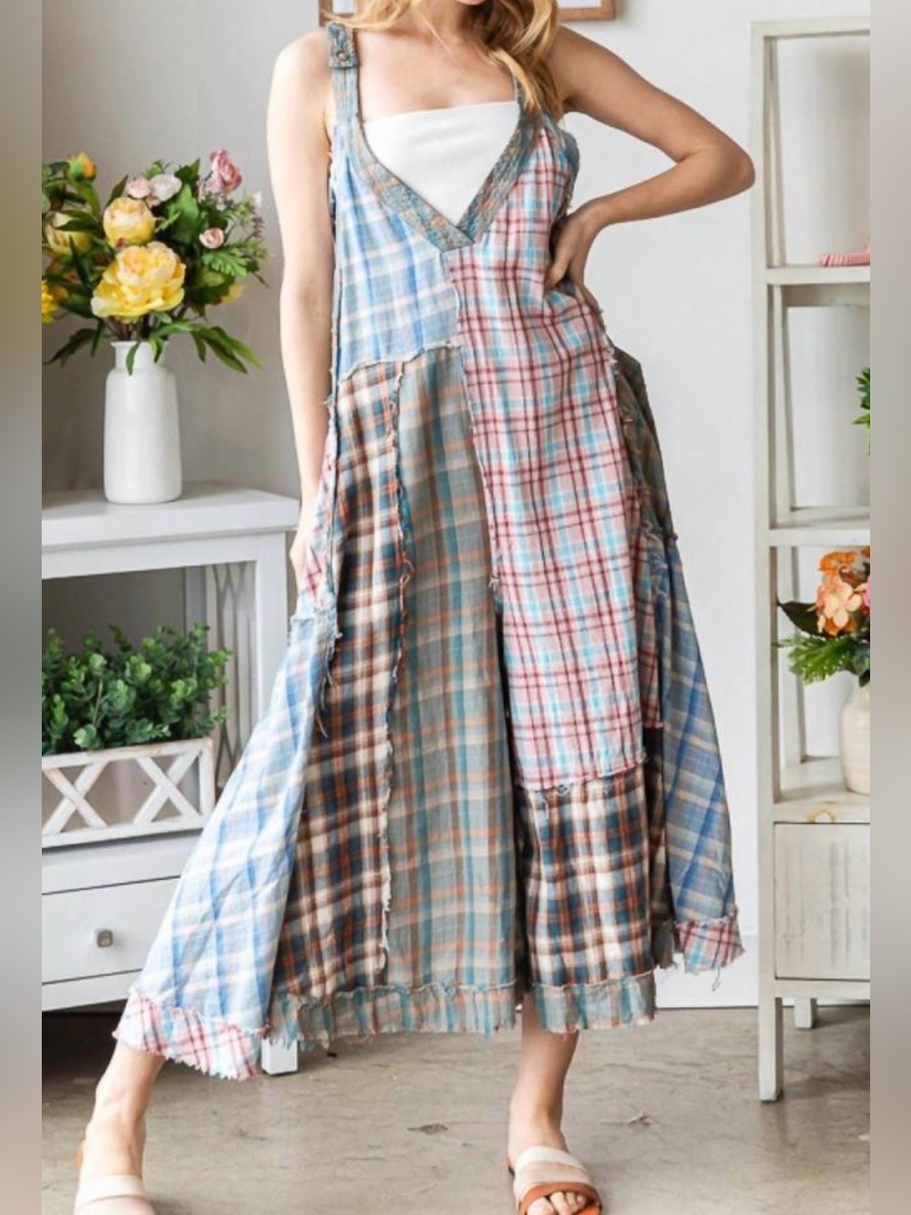 Oli & Hali Plaid Sleeveless jumpsuit size xl
